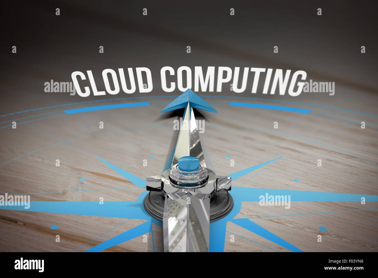 Cloud computing against brown wooden background Stock Photo