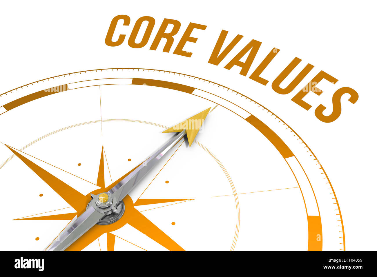 Core values against compass Stock Photo
