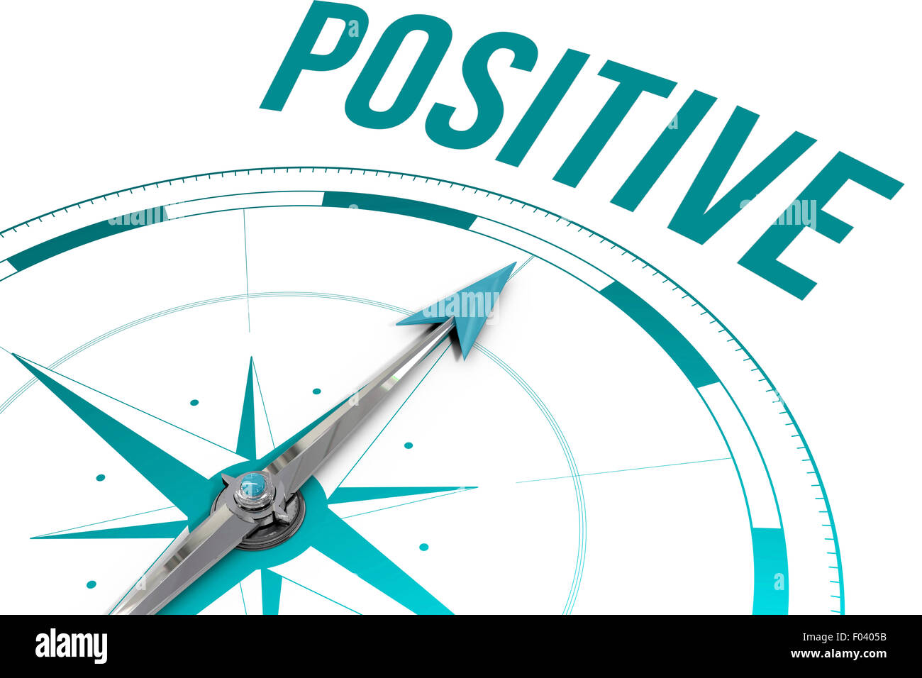 Positive  against compass Stock Photo