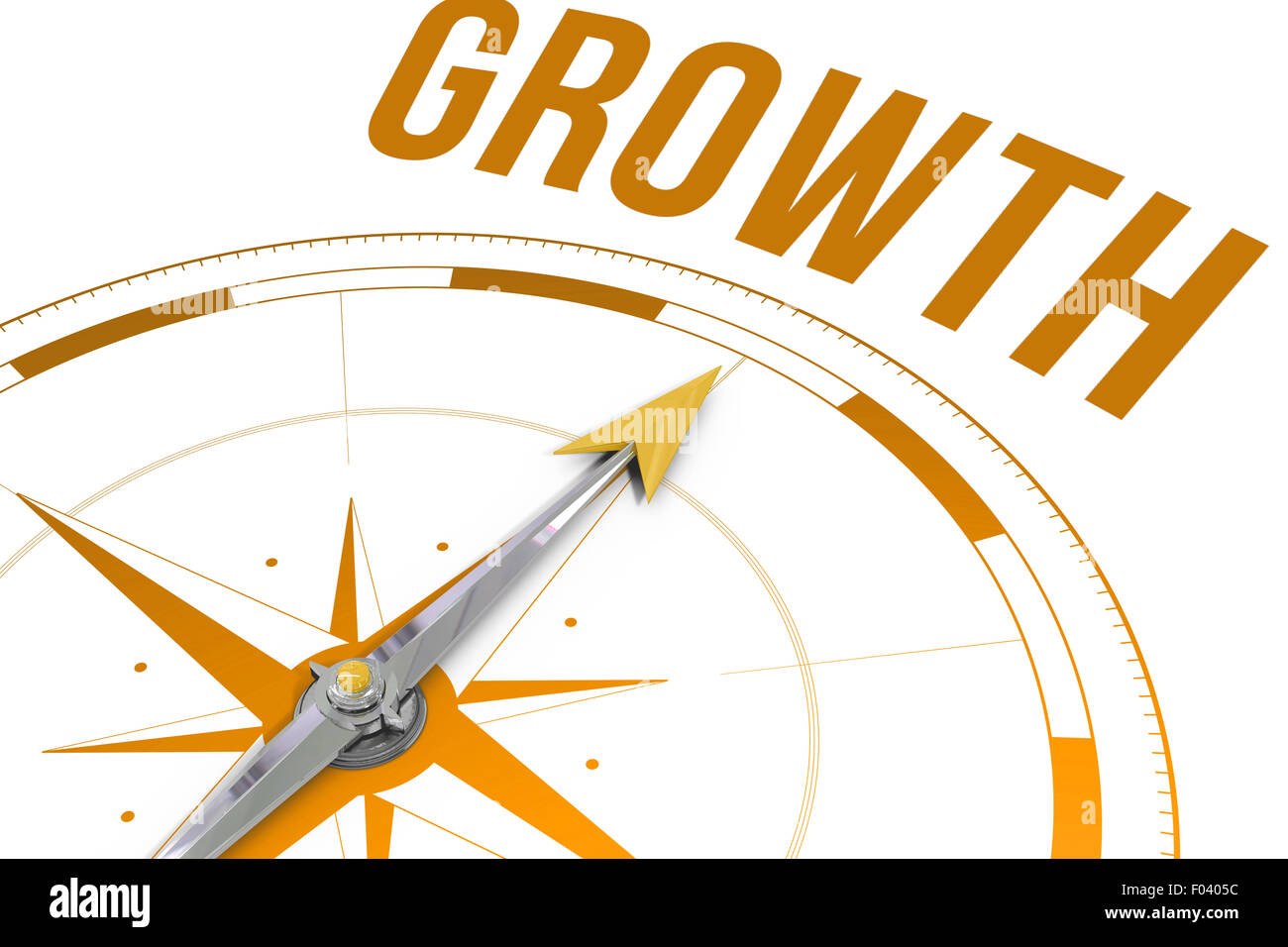Growth against compass Stock Photo