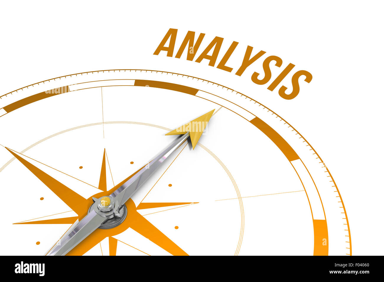 Analysis  against compass Stock Photo