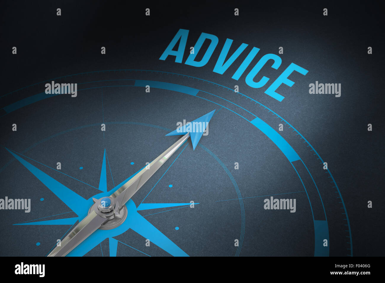 Advice against grey background Stock Photo