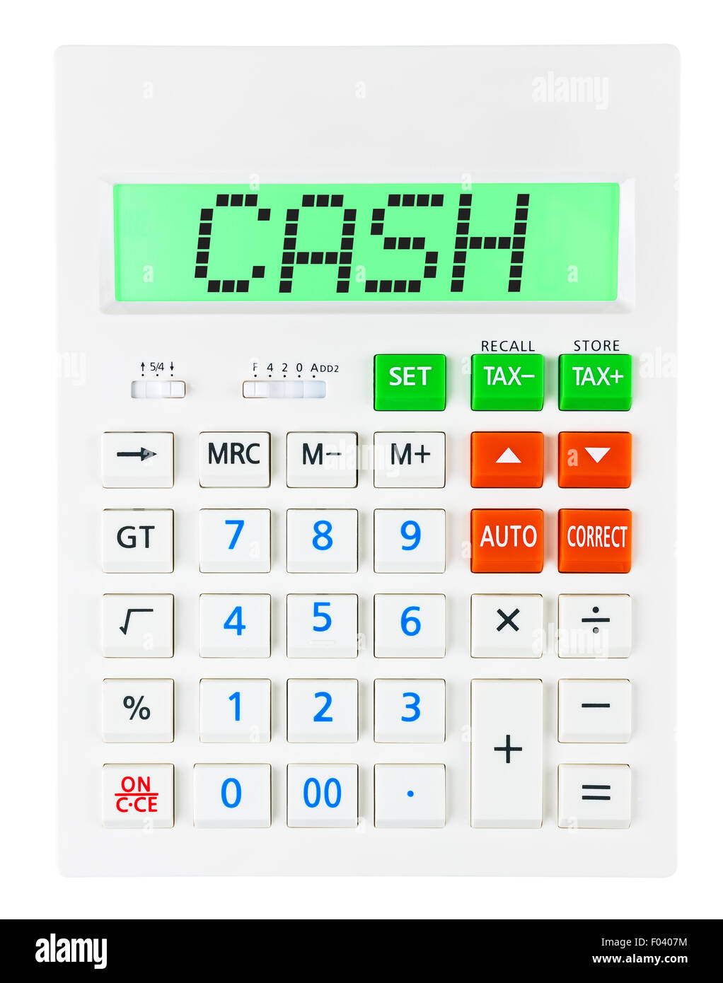 Calculator with CASH Stock Photo