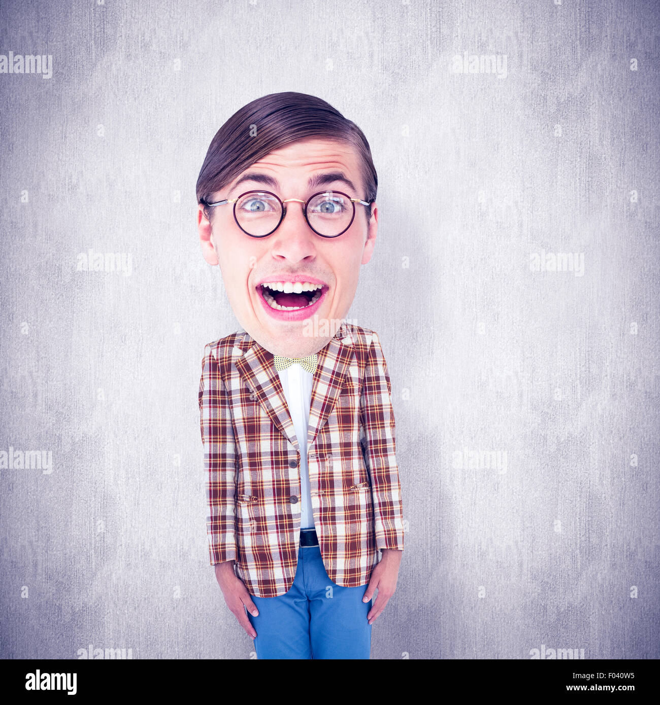 Composite image of nerd smiling Stock Photo