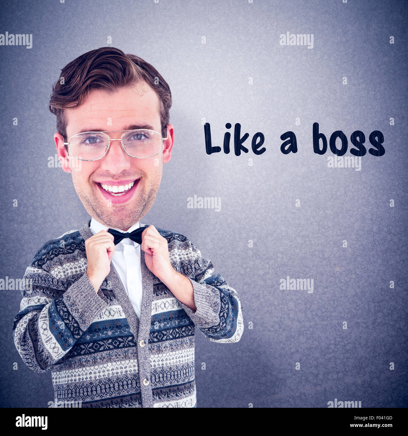 Composite image of nerd smiling Stock Photo