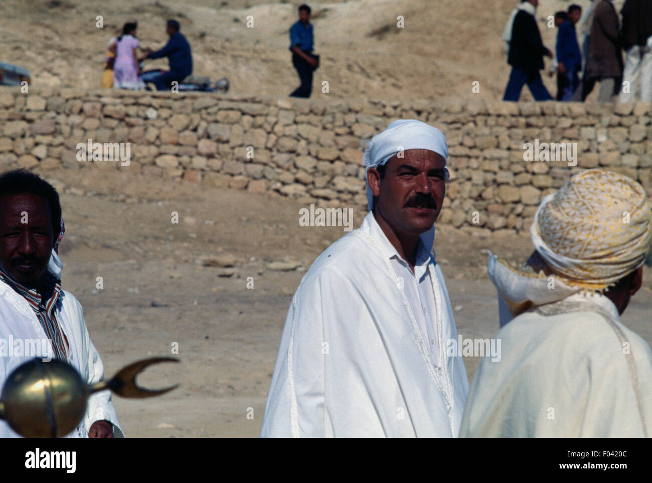 Man in traditional clothes, Matmata Berber festival, Tunisia. Stock Photo