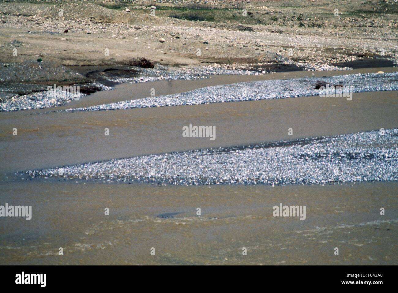 Gravel banks, Euphrates River, Turkey Stock Photo Alamy