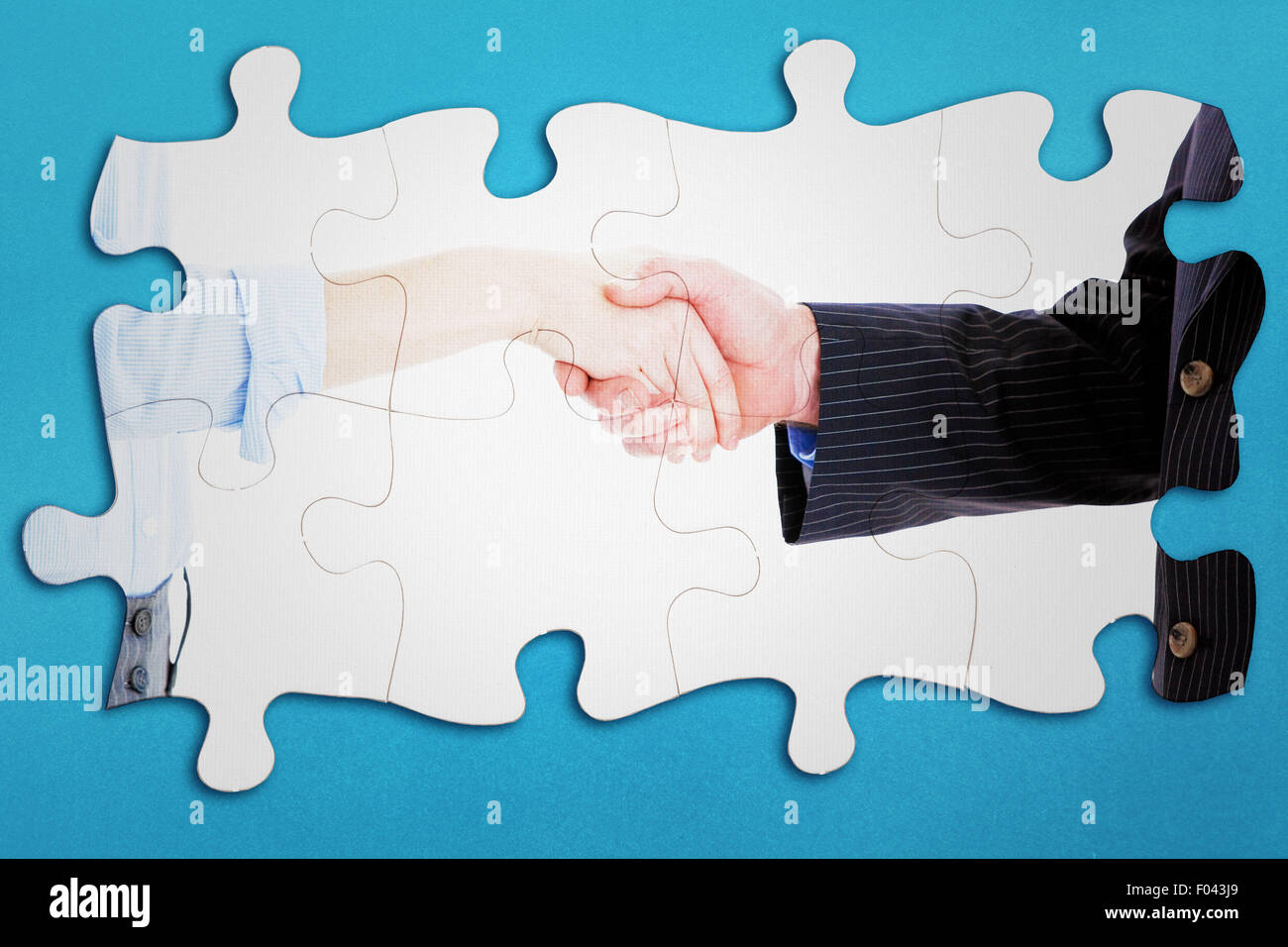 Composite image of close up of a business people closing a deal Stock Photo
