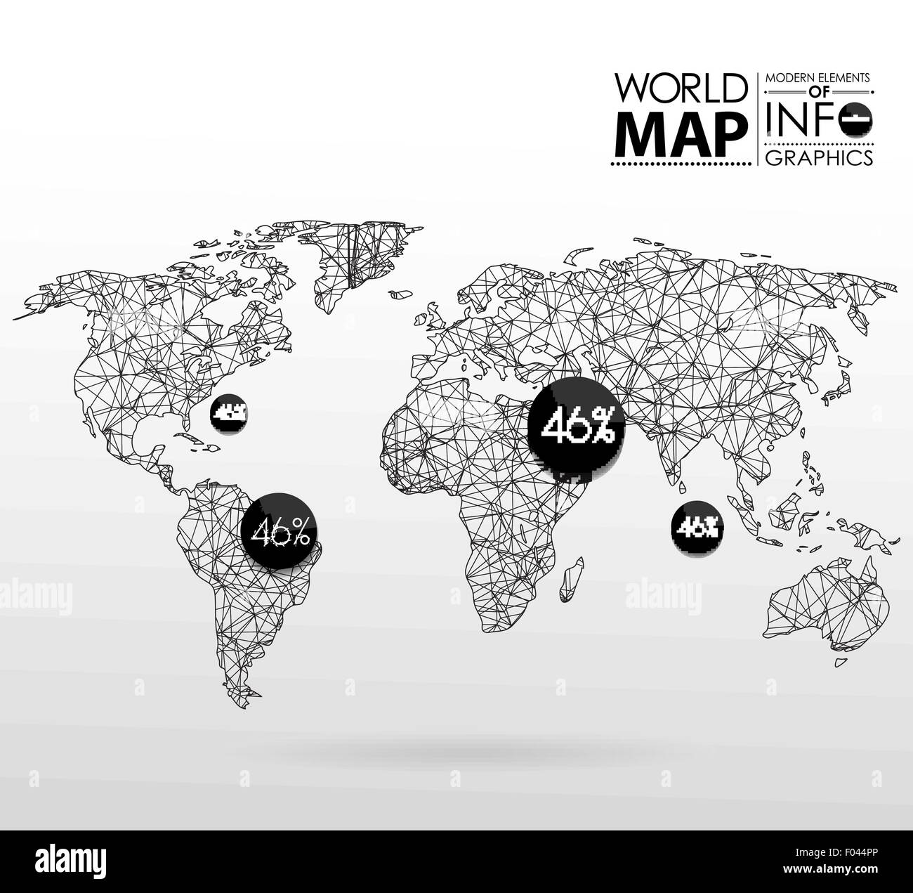 World map background in polygon Stock Vector