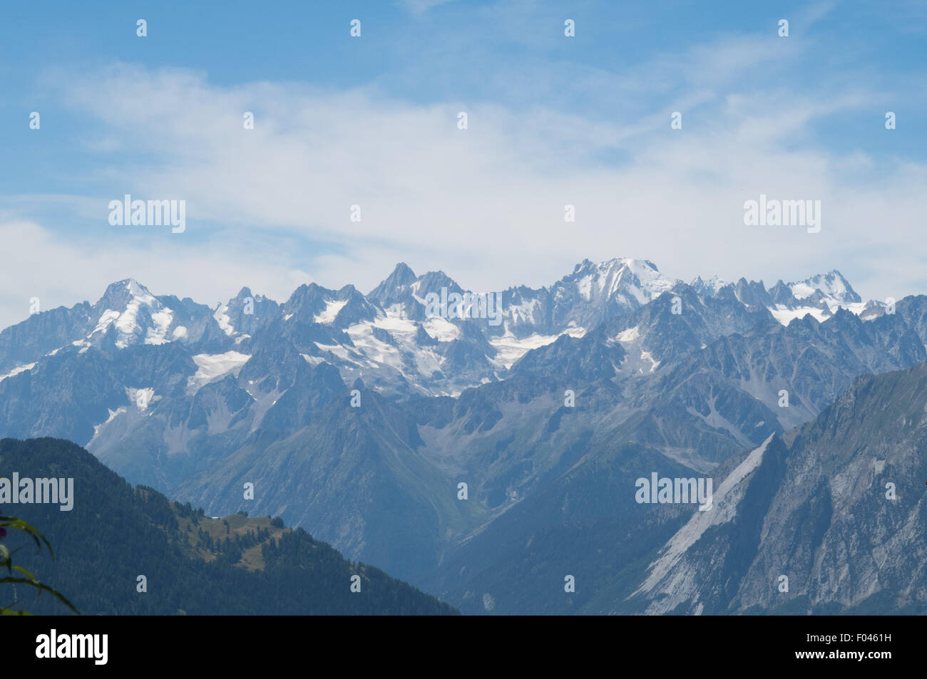 The Swiss Alps seen from Verbier Stock Photo