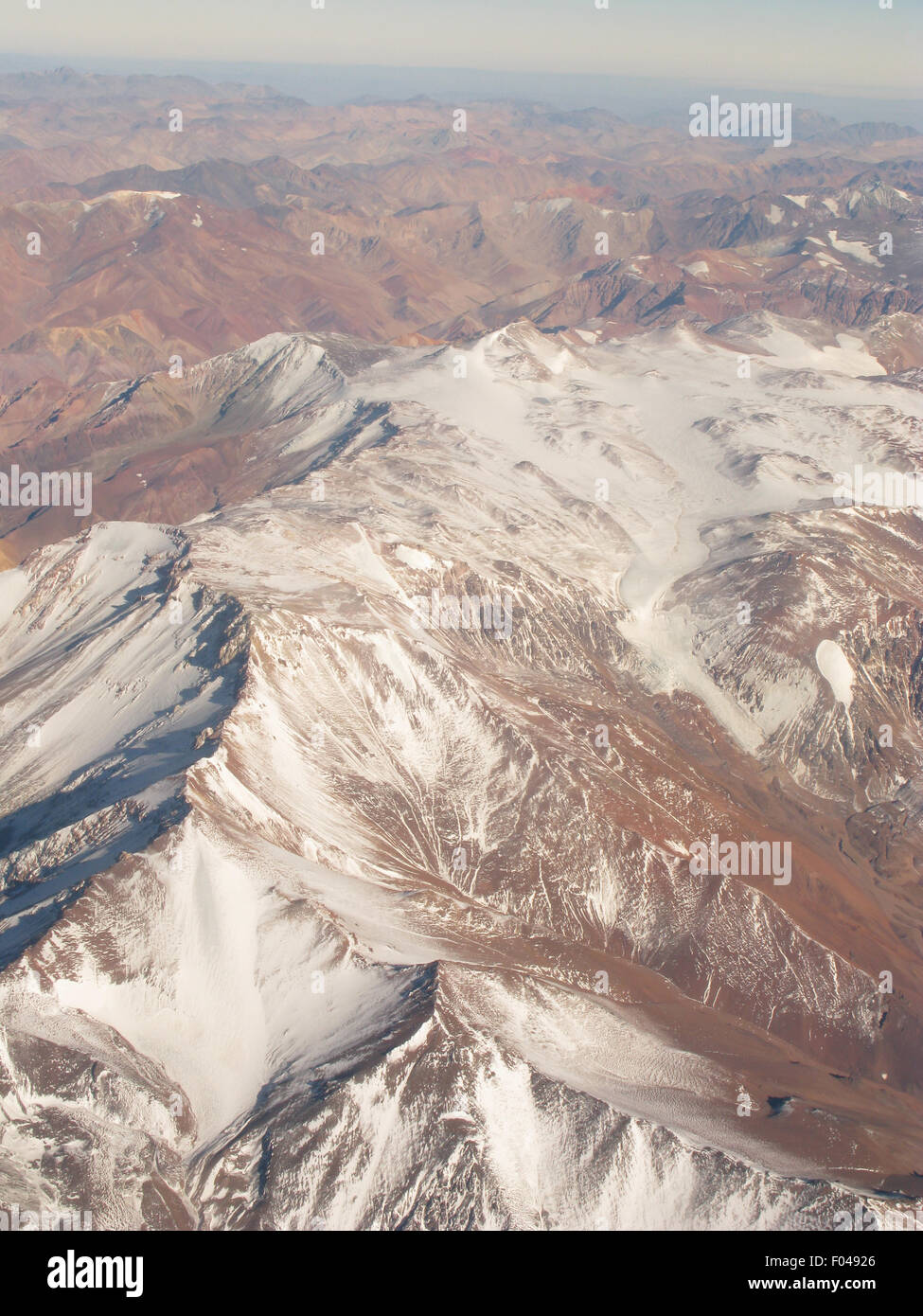 South America, Andes Mountains Between Argentina and Chile Stock Photo