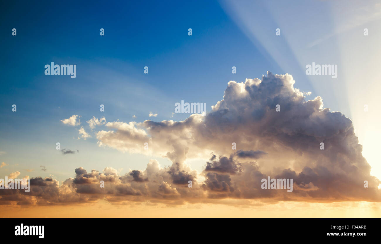 Dramatic Cloudscape Area with Ray of Light Stock Photo