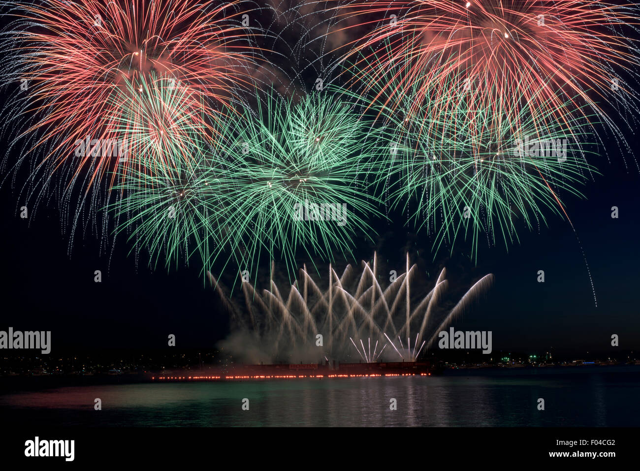 Opening night of the 2015 Celebration of Light featured team from Brazil Stock Photo