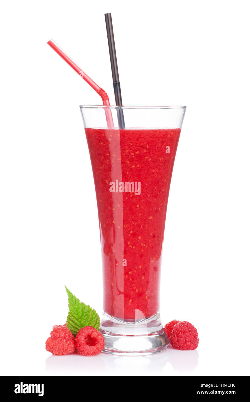 Raspberry smoothie. Isolated on white background Stock Photo Alamy