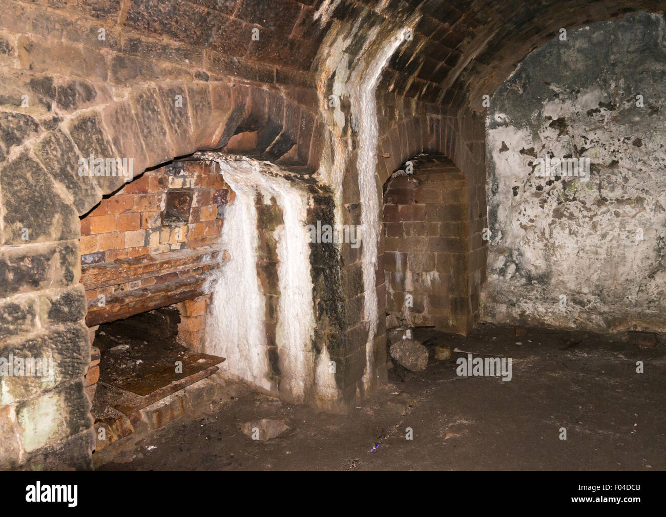 Inside view of East Buxton lime kiln Derbyshire, England, UK Stock