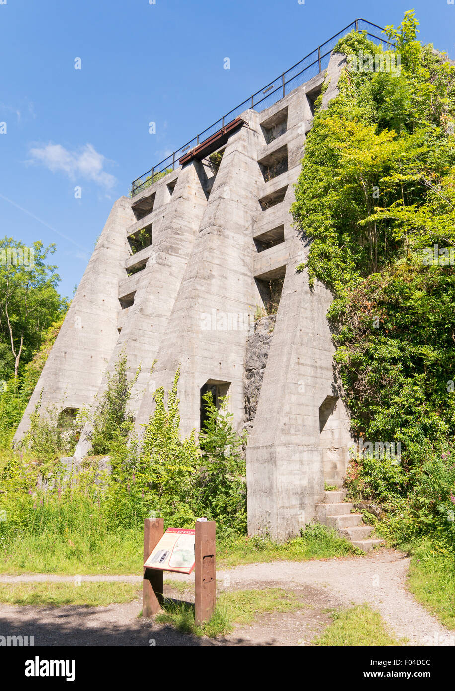 Exterior view of lime kilns seen from the Monsal Trail at East Buxton
