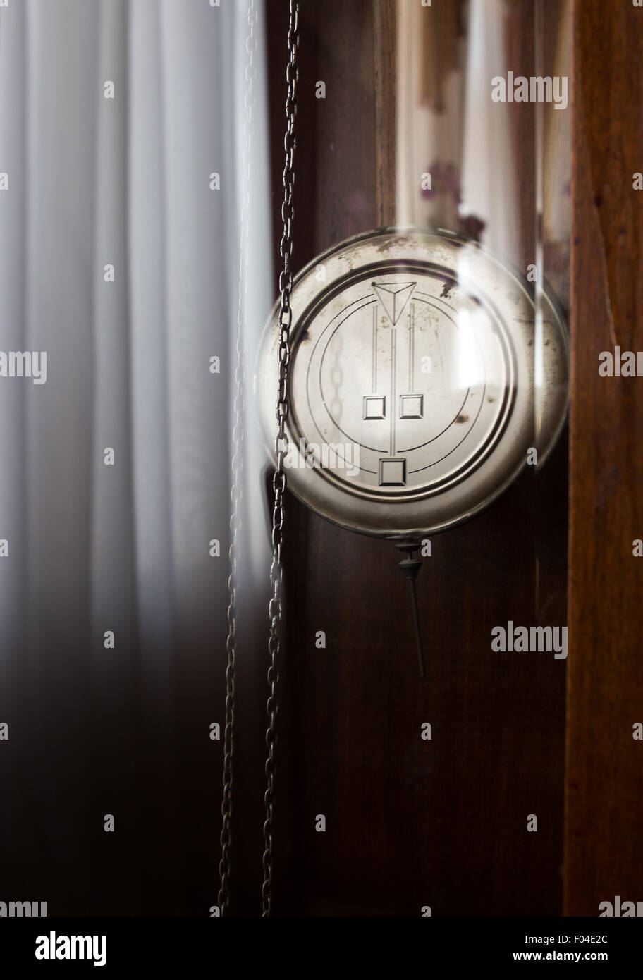 Antique grandfather clock, clock pendulum close up Stock Photo Alamy