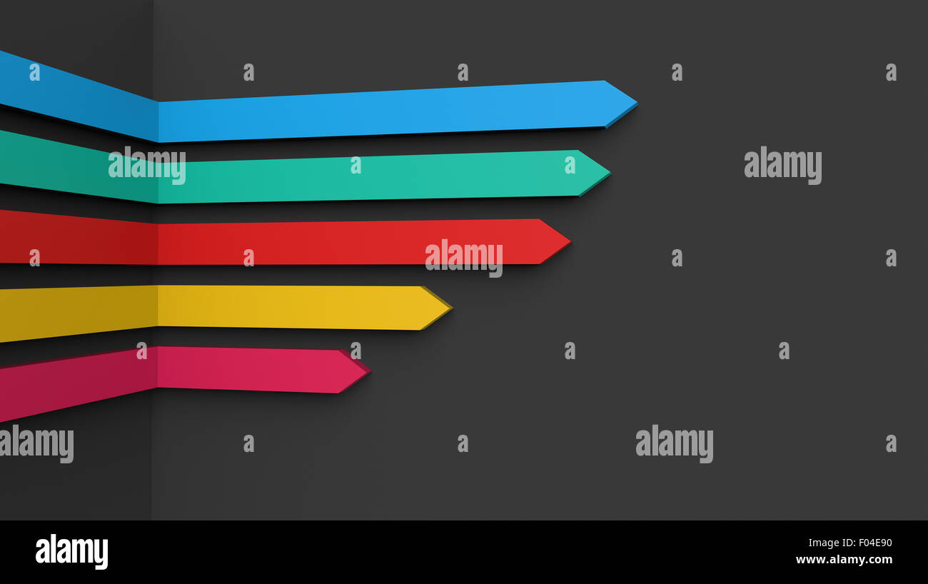 Colorful arrows on a black background Stock Photo - Alamy
