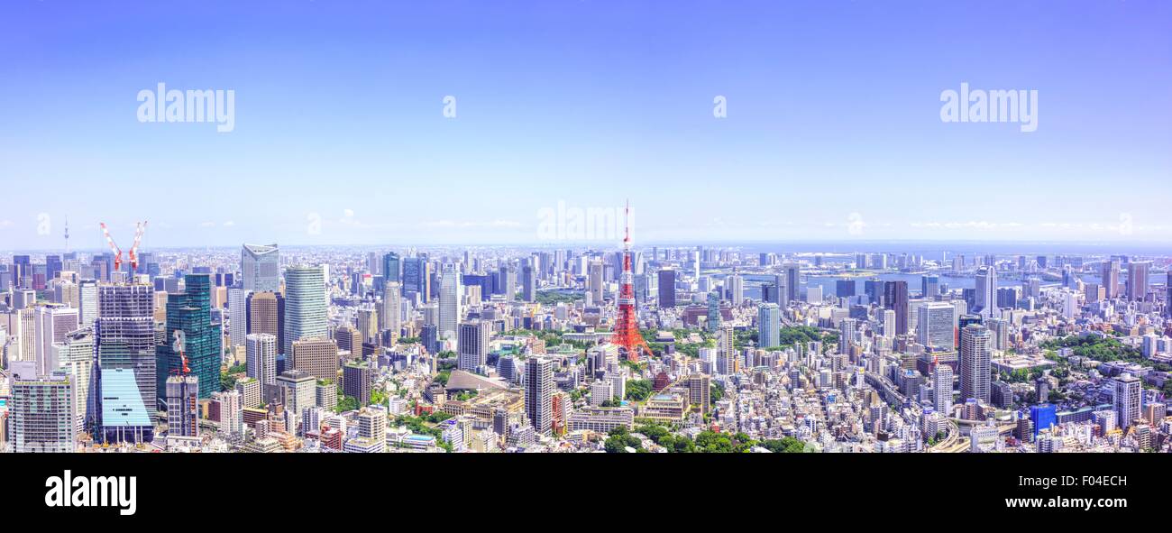 Tokyo Tower and Tokyo Skytree,view from Roppongi Hills observatory Sky ...