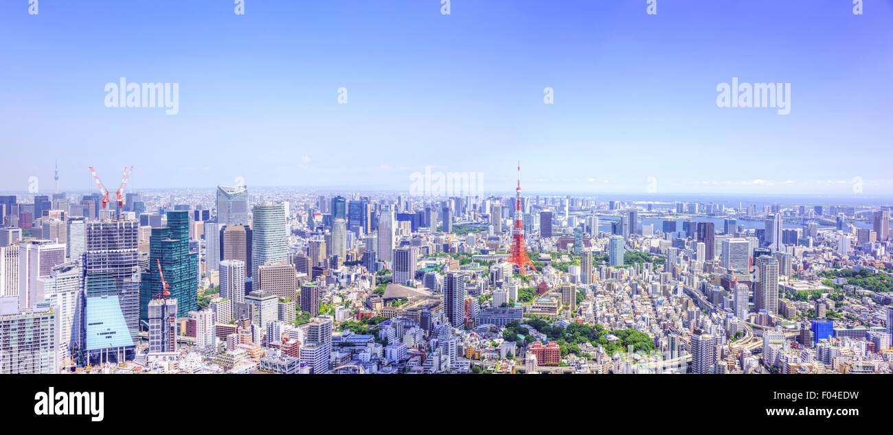 Tokyo Tower and Tokyo Skytree,view from Roppongi Hills observatory Sky ...