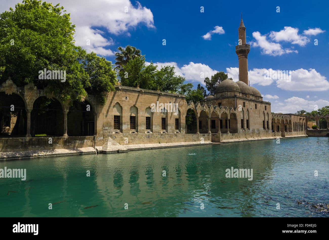 Holy Lake and Halil-ur Rahman Mosque Stock Photo