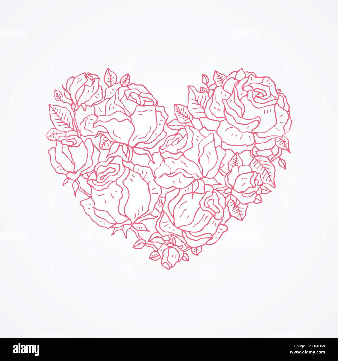 Heart of flowers roses Stock Vector Image & Art - Alamy