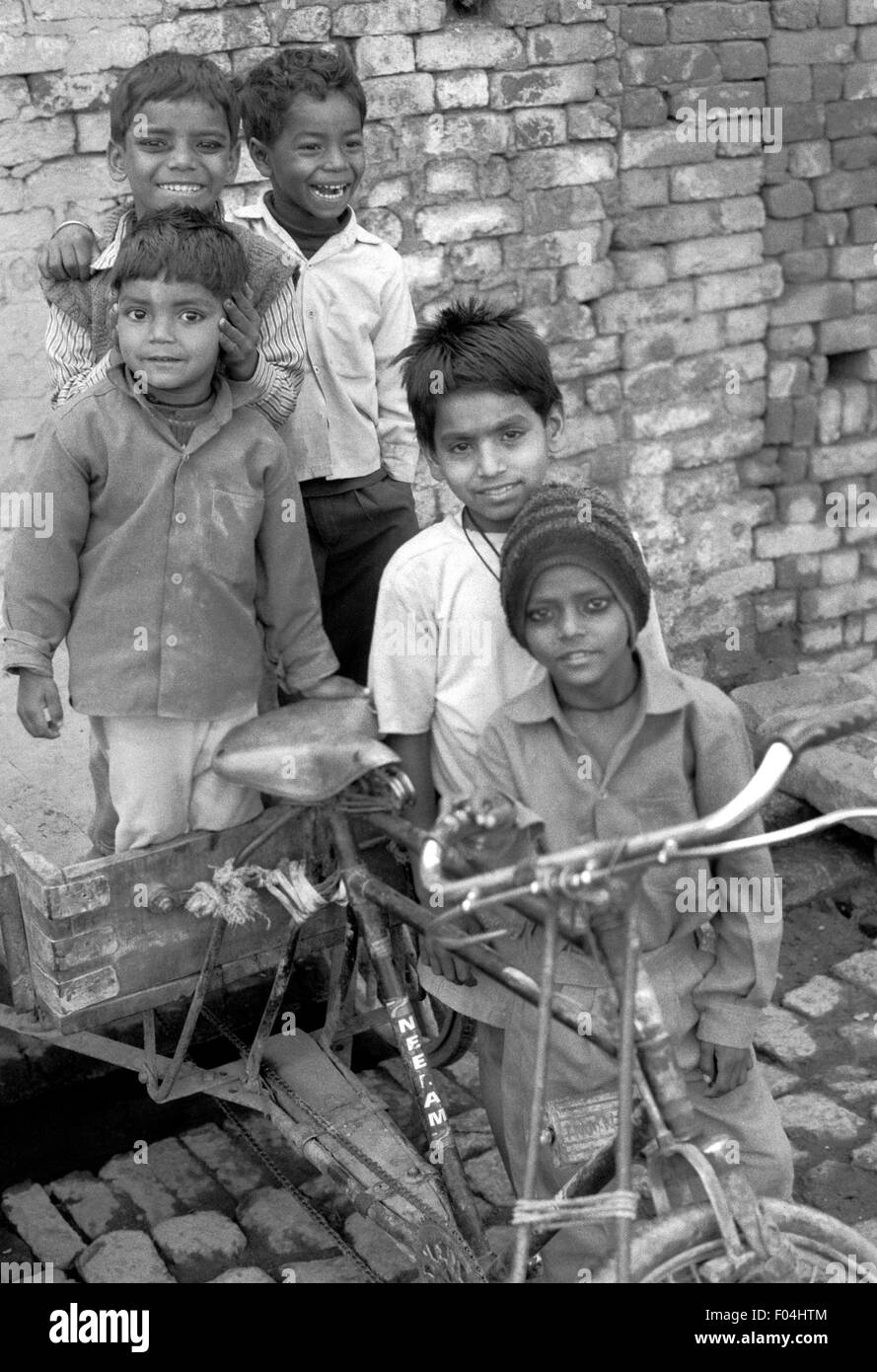 Indian girl with brother Black and White Stock Photos & Images - Alamy