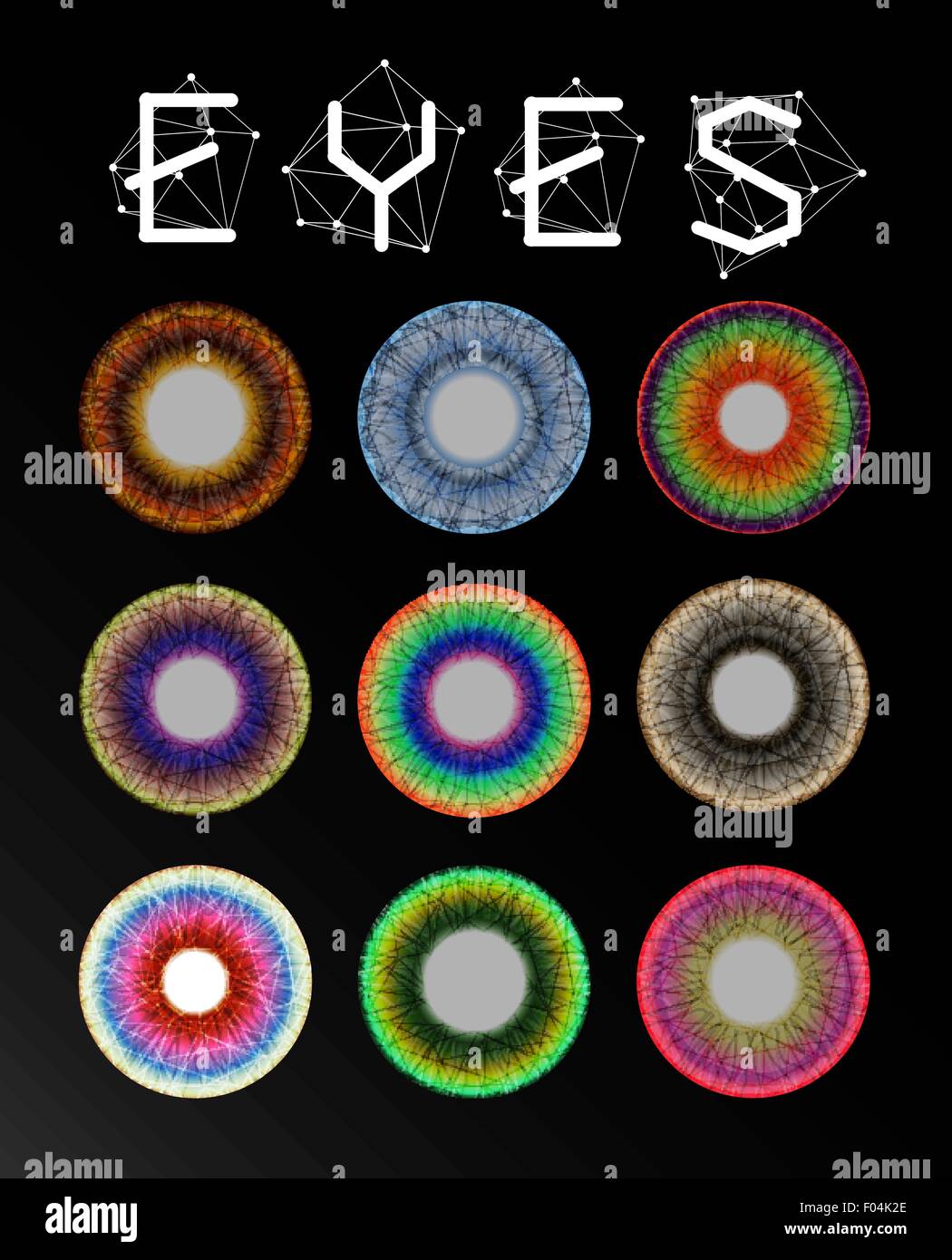 eyes collection, human pupil Stock Vector