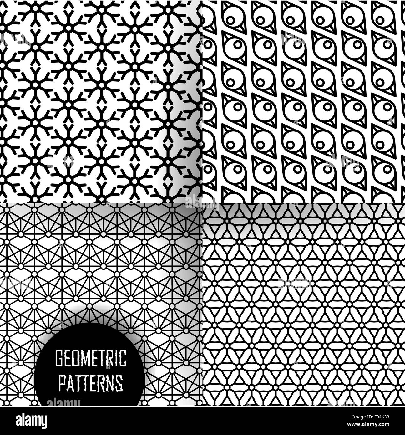 geometric pattern in op art design. Black and white art Stock Vector