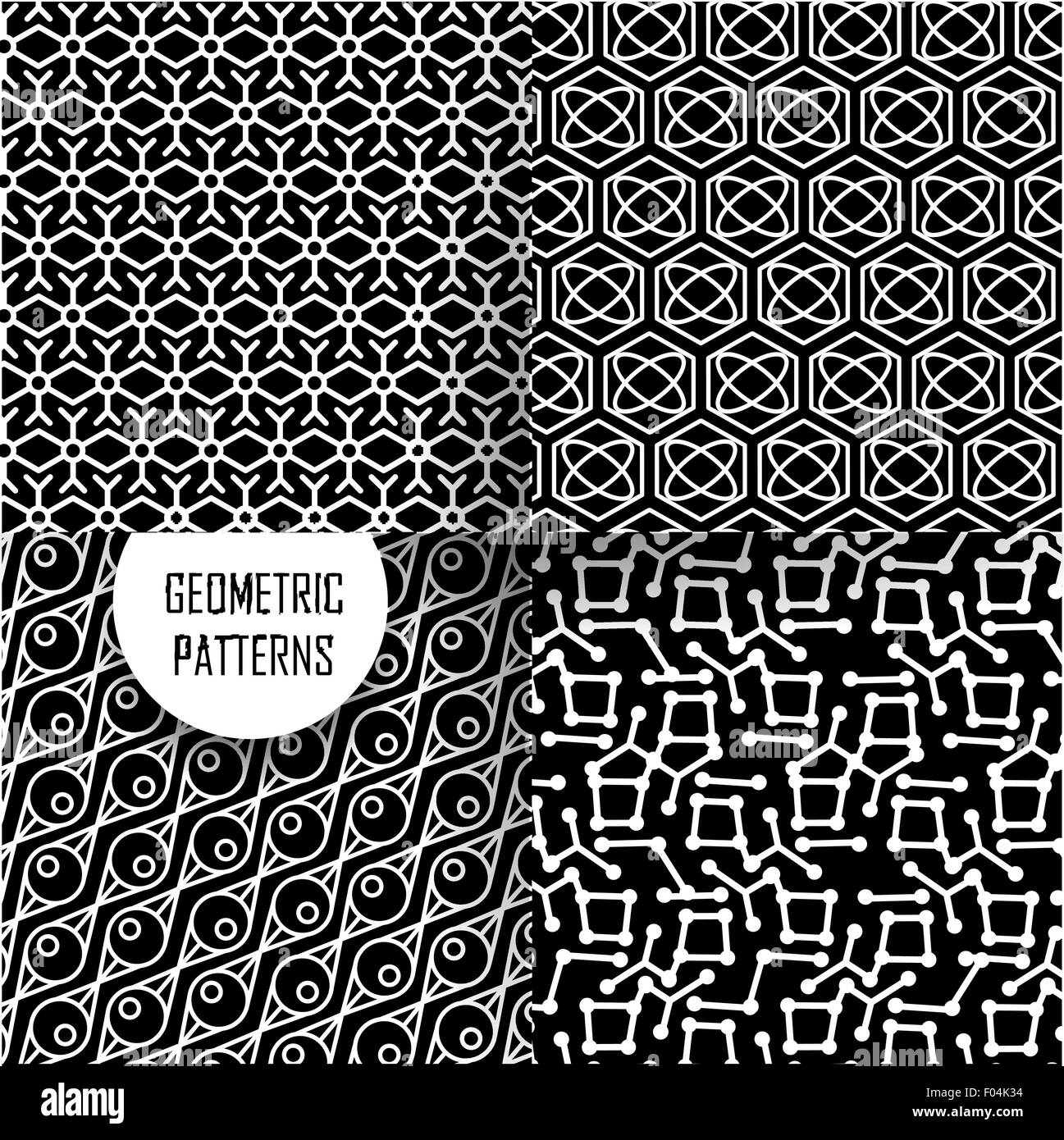 Geometric Pattern In Op Art Design Black And White Art F04K34 