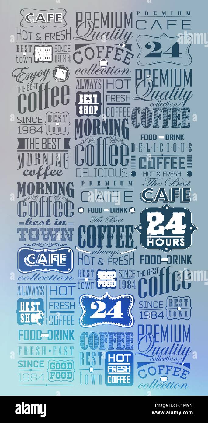 Set Of Vintage Retro Coffee Labels Stock Vector Image & Art - Alamy