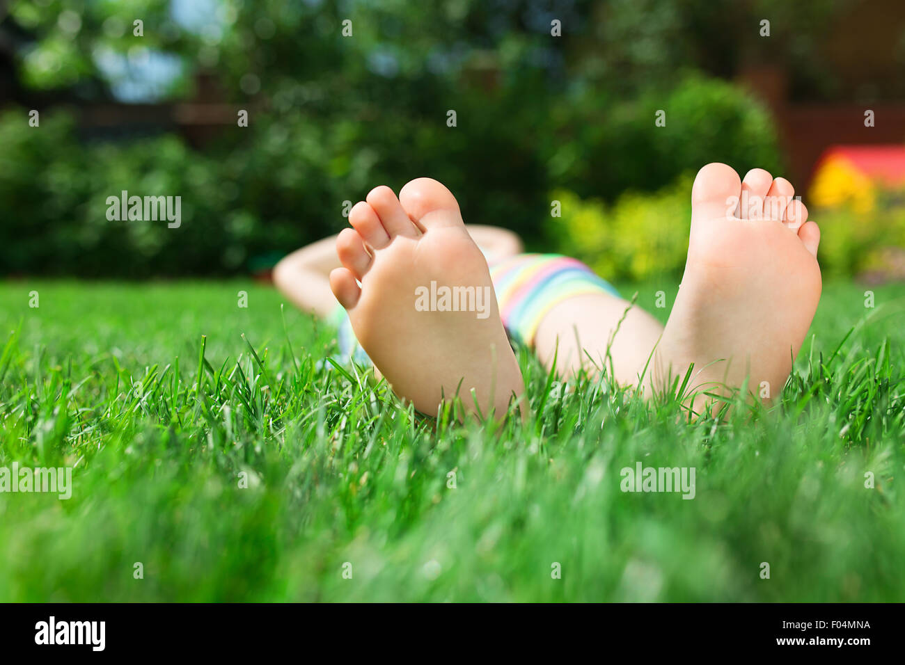 Kids Five Fingers On Green Grass Stock Photo 2244762073