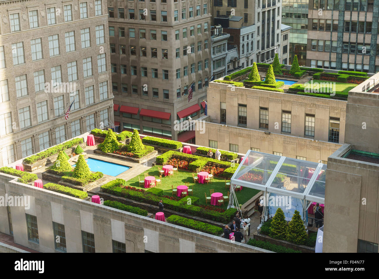 Rooftop in Rockefeller Center New York Stock Photo Alamy
