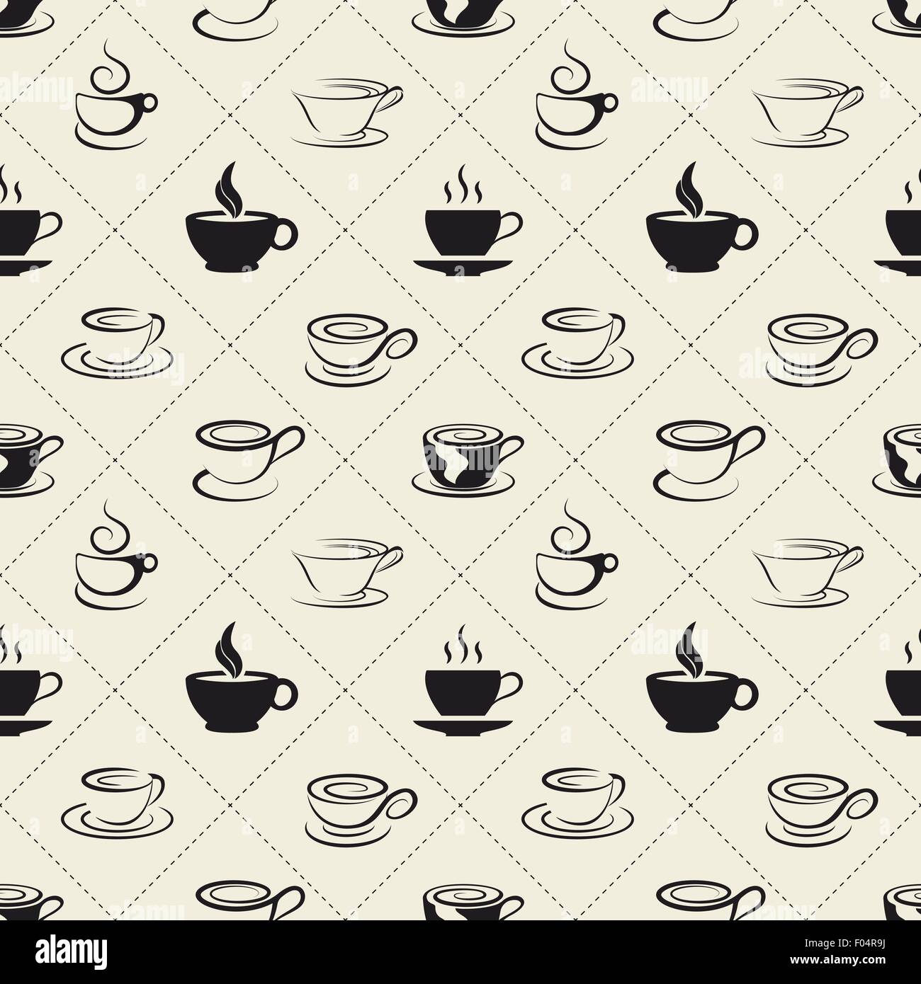 Coffee icons or emblem in seamless pattern Stock Vector Image & Art - Alamy