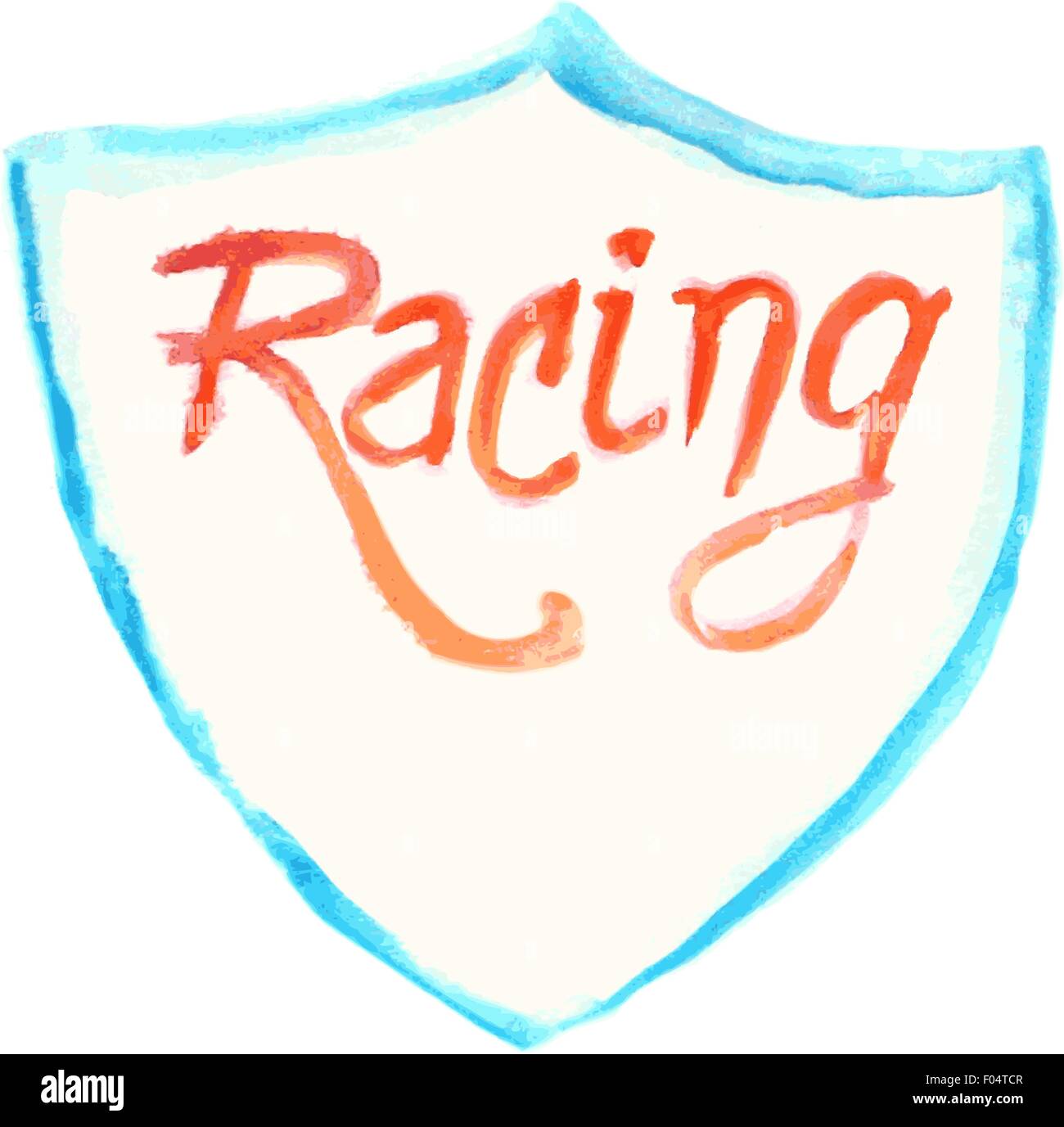 watercolor racing symbol with shield Stock Vector