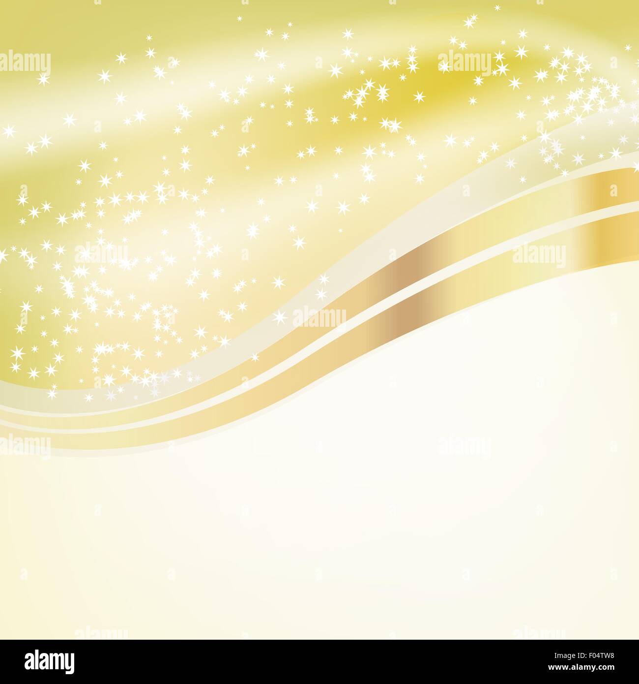 stars flowing over golden background Stock Vector