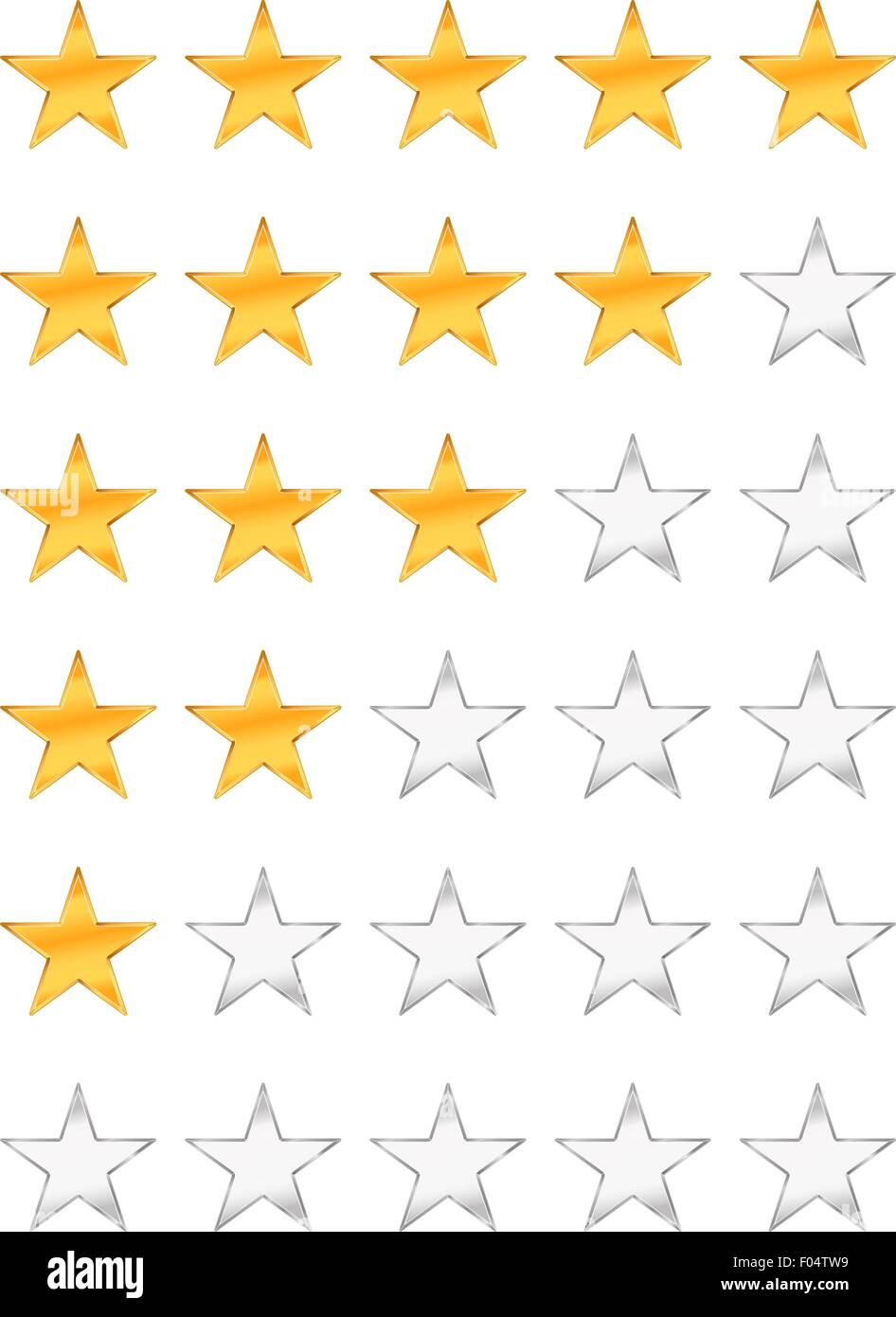 golden stars rating Stock Vector