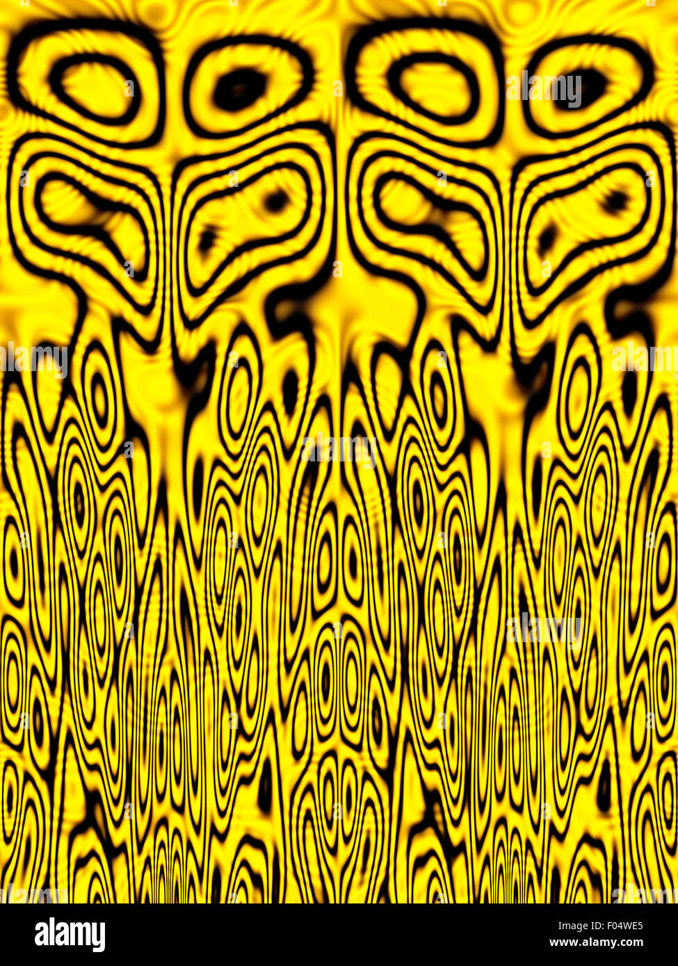 Simetric Yellow afro pattern Stock Photo