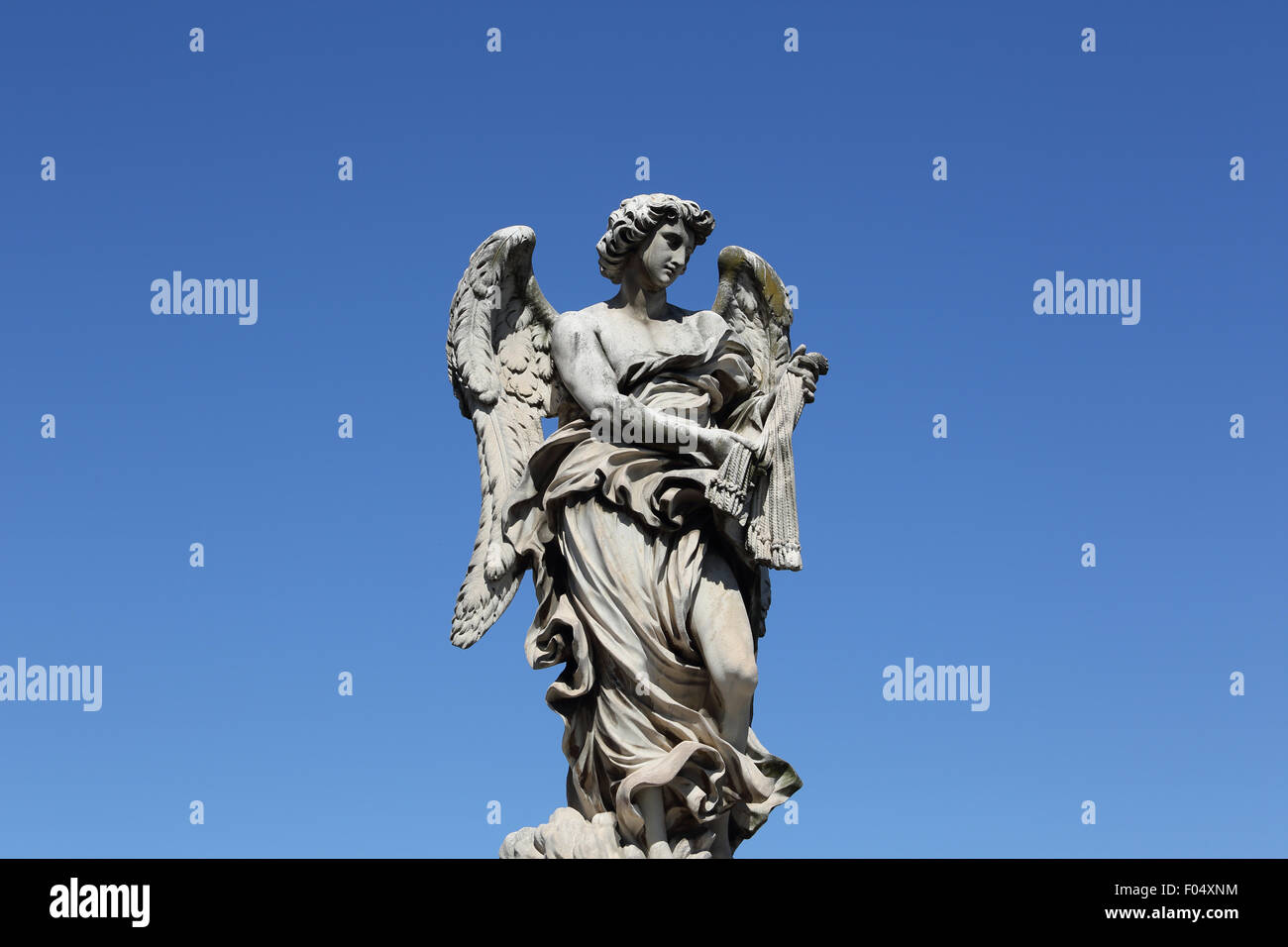 One of the angel statues known as the Angel with the Whips on Ponte