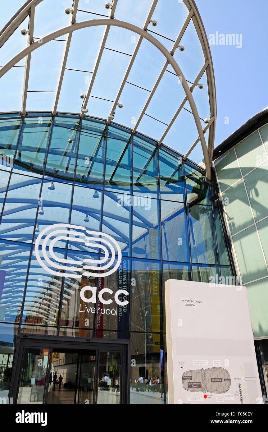 ACC Liverpool Arena and Convention Centre at Kings Dock, Liverpool, Merseyside, England, UK, Western Europe. Stock Photo