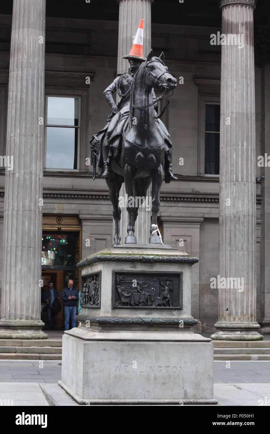 Statue of Wellington, mounted. Outside the Gallery of Modern Art, Queen
