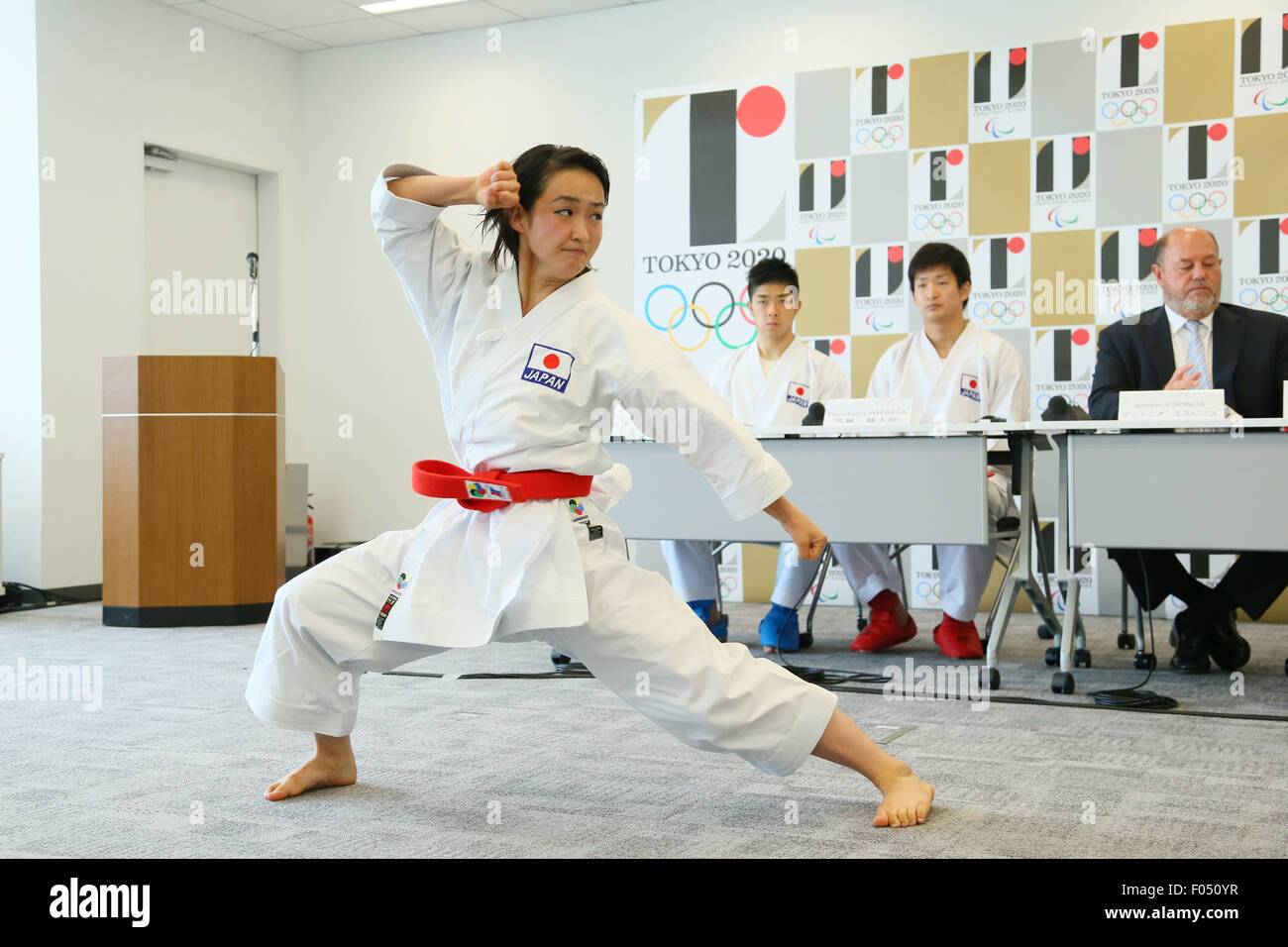 Kiyou Shimizu, AUGUST 7, 2015 : World Karate Federation (WKF) holds a media  conference following its interview
