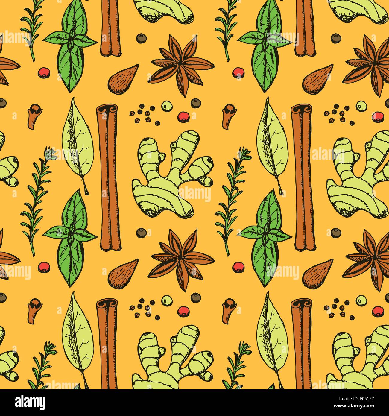 Indian cooking spices pattern Stock Vector Images - Alamy
