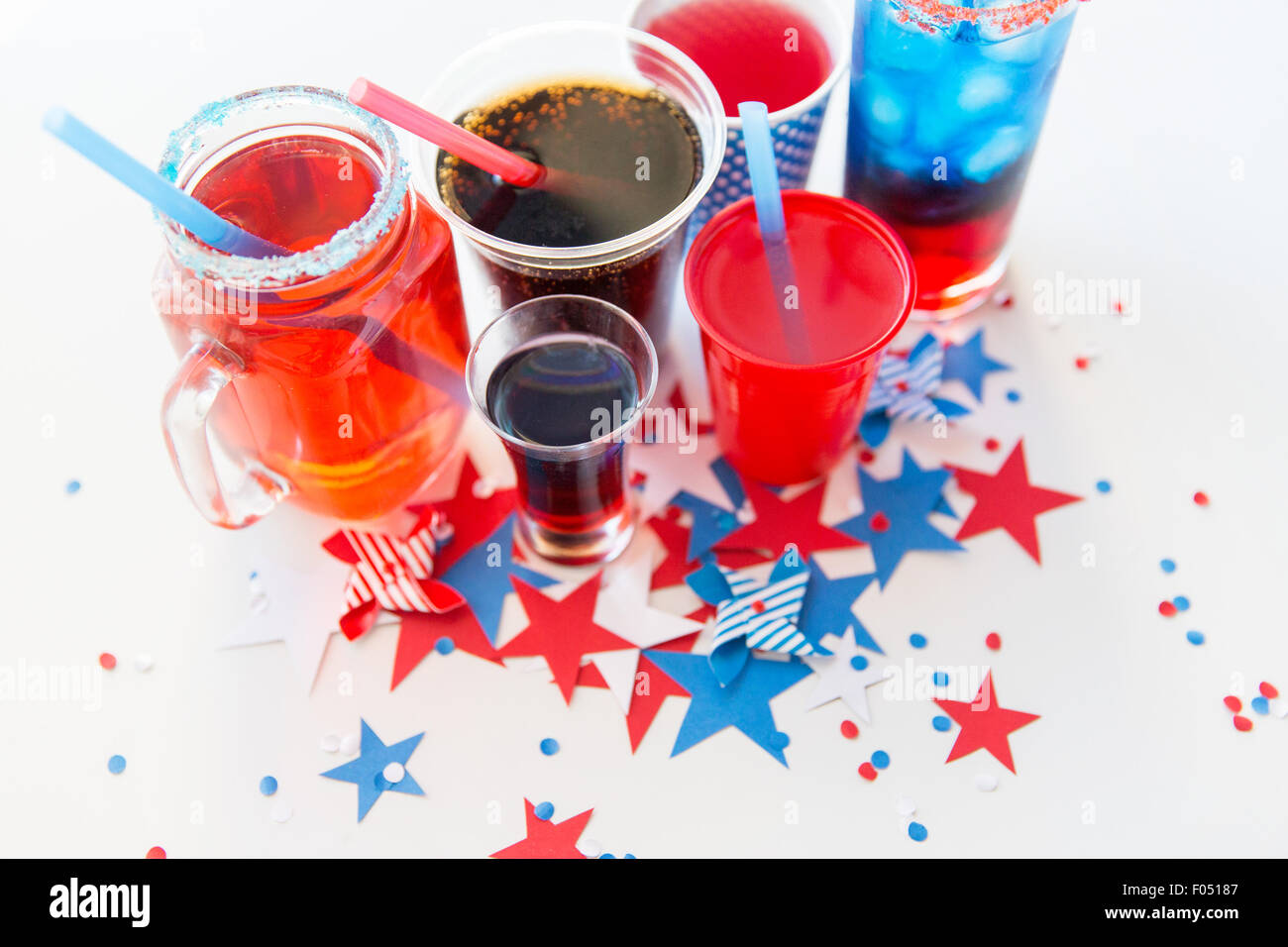 drinks on american independence day party Stock Photo