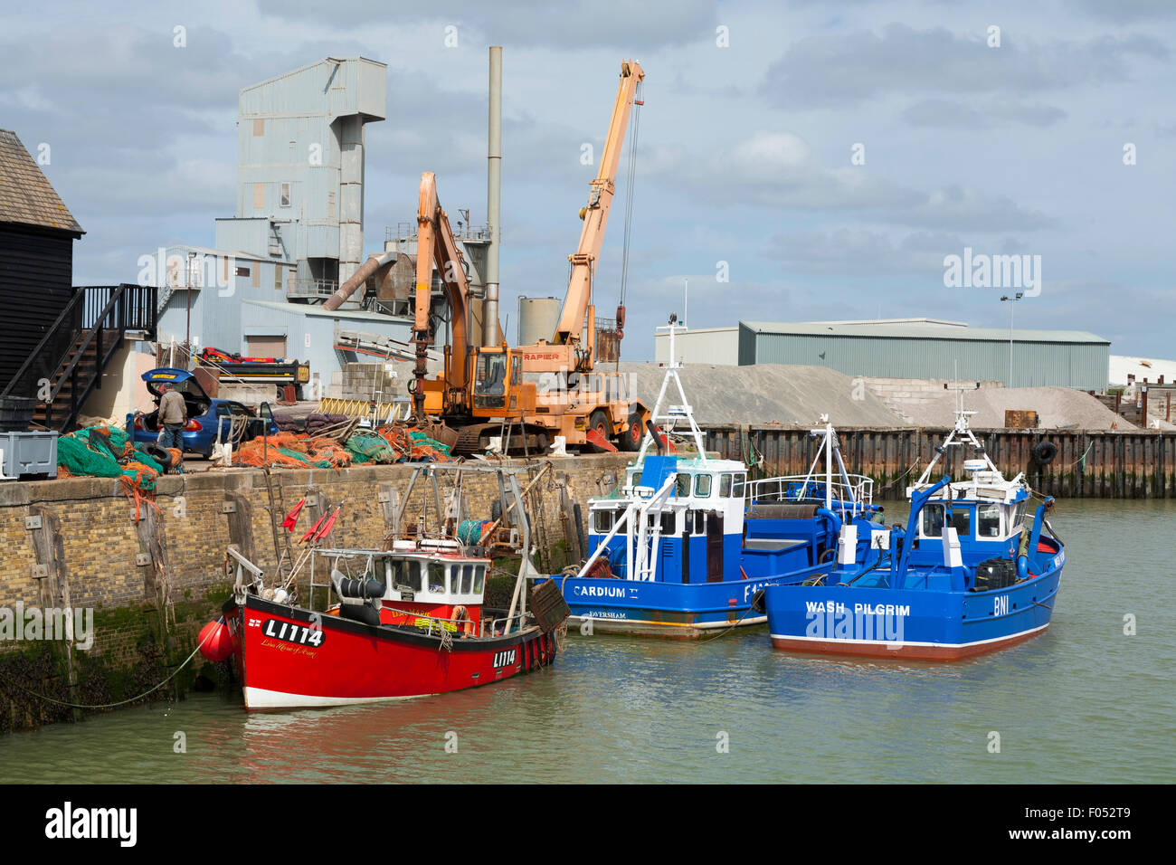 Fishing boat / boats at the quayside in Whitstable Harbour, Whitstable