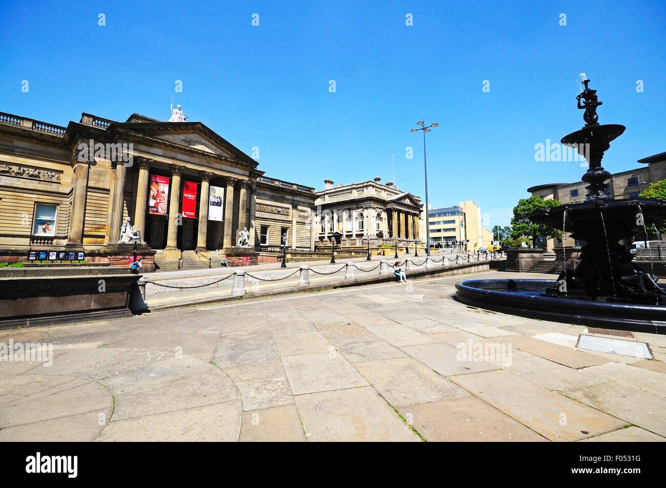 Walker Art Gallery with the Steble fountain in the foreground, Liverpool, Merseyside, England, UK, Western Europe. Stock Photo