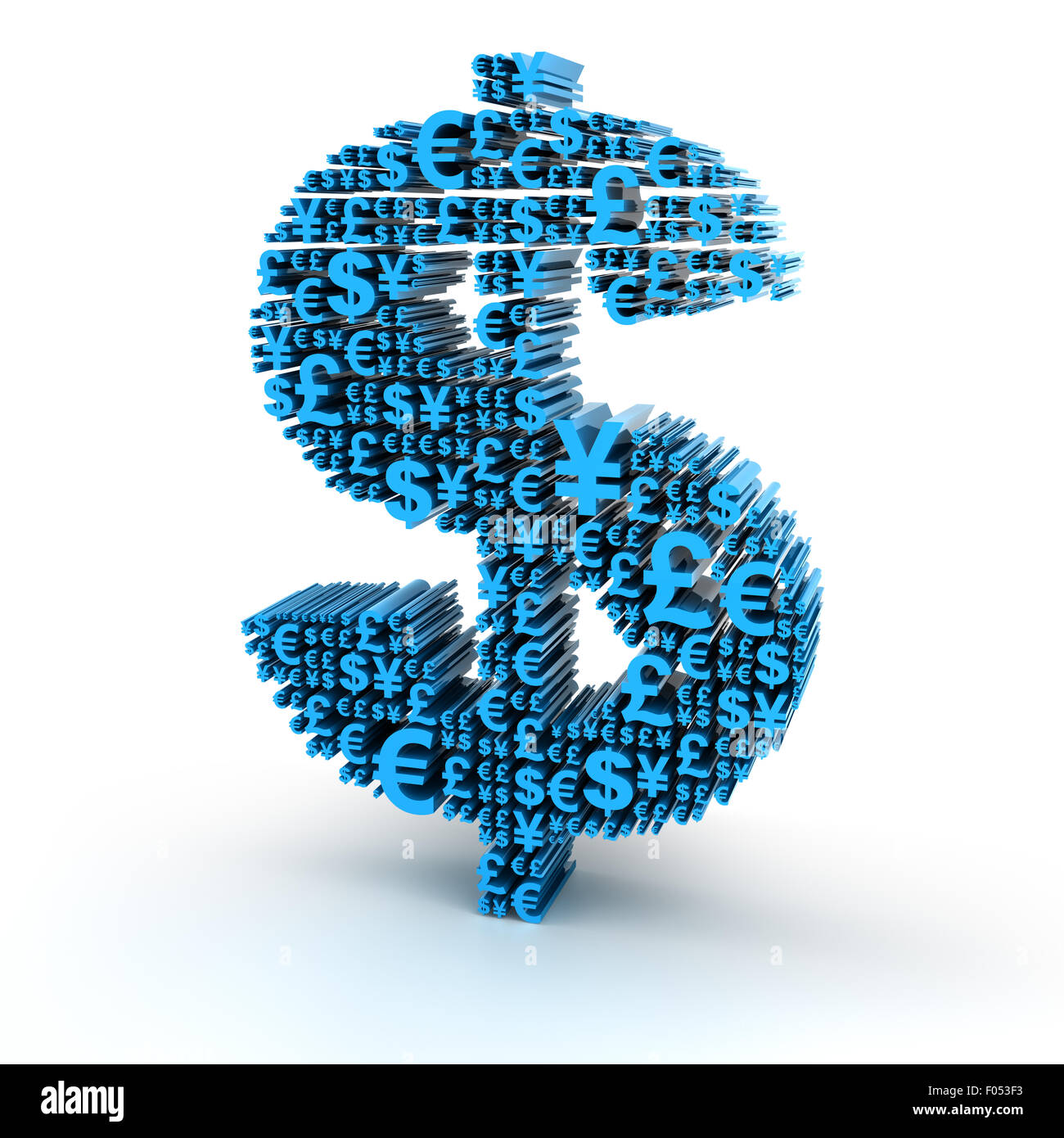 Dollar signs formed by major currency symbols Stock Photo