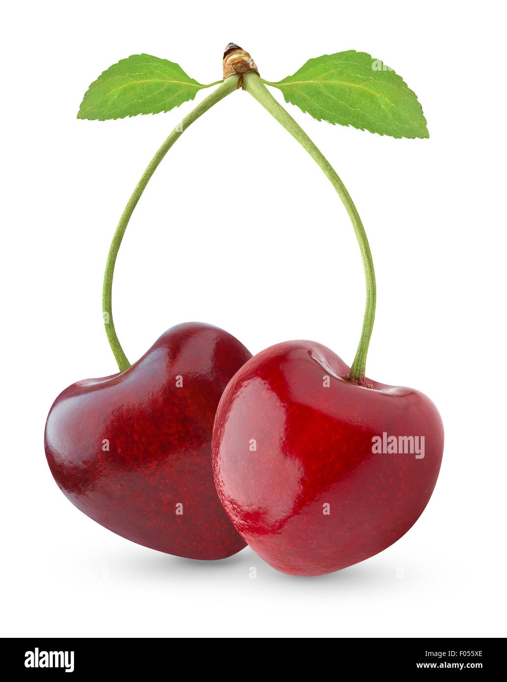 Heart-shaped sweet cherries isolated on white Stock Photo - Alamy