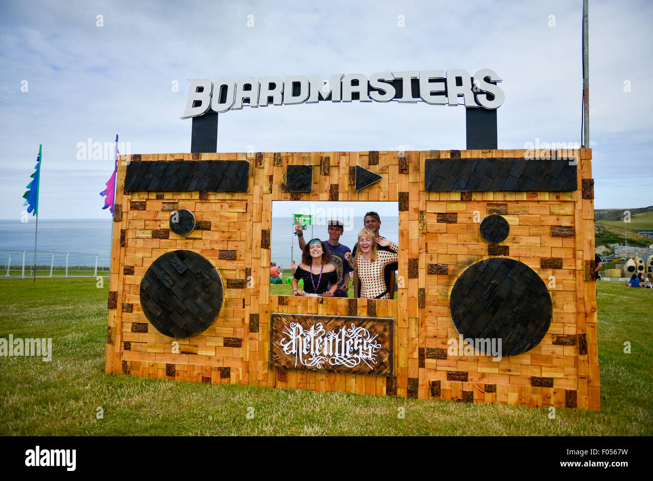 Newquay, Cornwall, UK. 07th Aug, 2015. The Crowds start to arrive at Boardmasters 2015 music Festival - Friday. Credit:  CAMERAFIRM/Alamy Live News Stock Photo