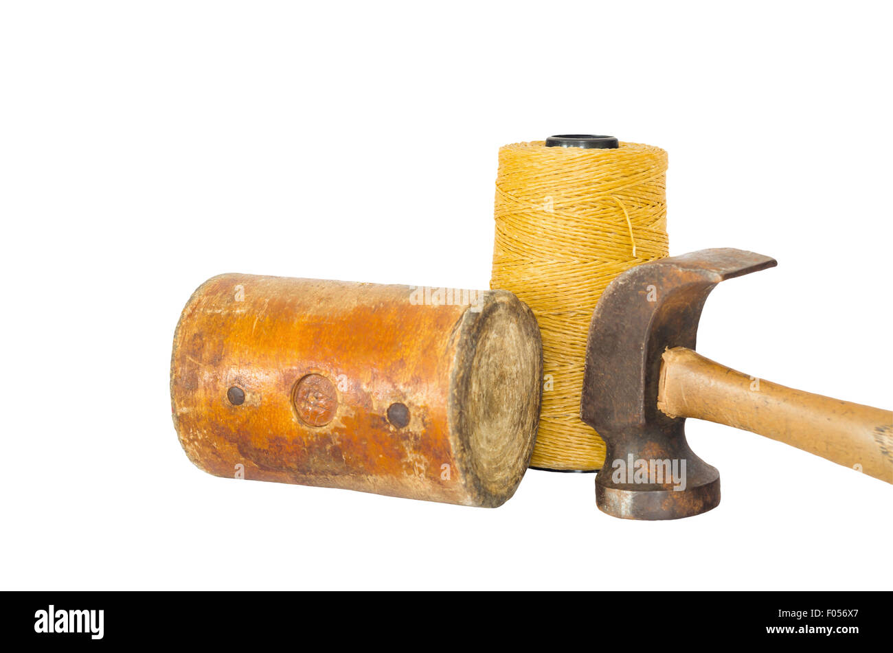 Leather hammer and hand tool for shoemaker in his repairing